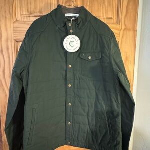 Criquet Men's Dark Green Quilted Shirt Jacket